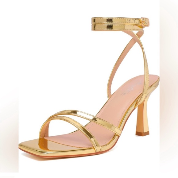 Mostrin Gold Strappy Heels Sandals Size: 11.5 - Picture 1 of 9